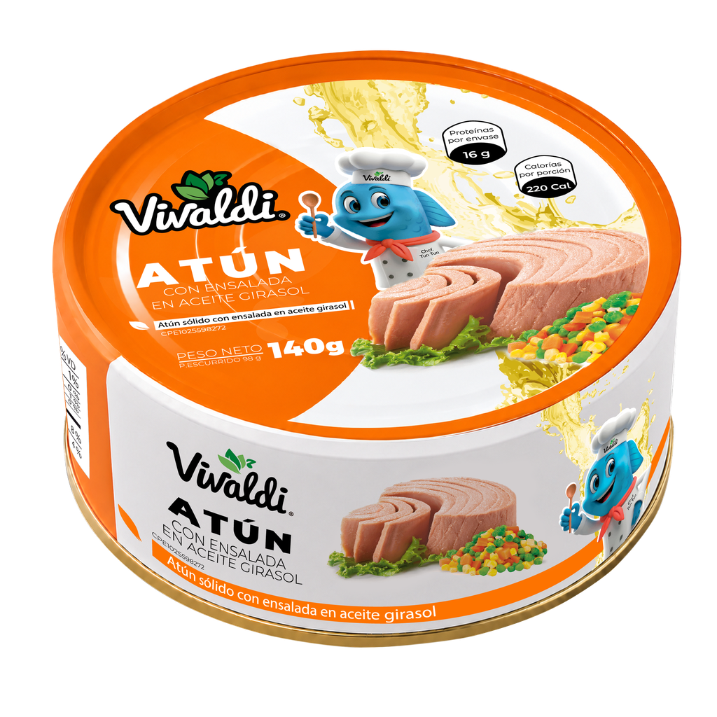 VIVALDI LOMO ATUN CON ENSALADA EN  ACEITE DE GIRASOL