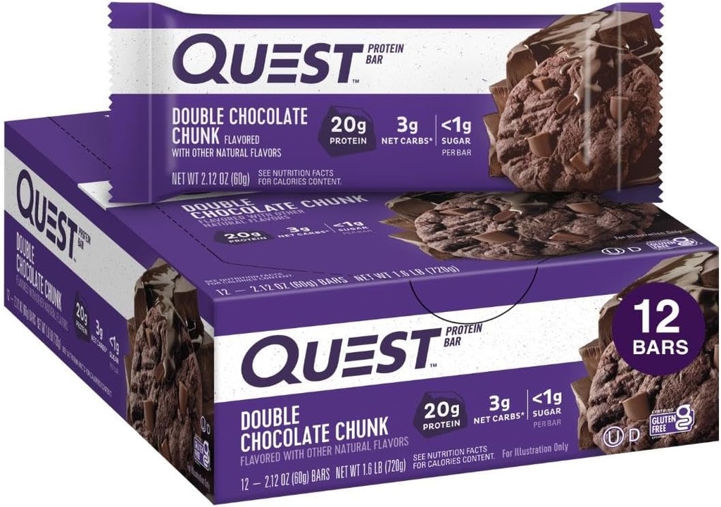 BARRA PROTEINA DOBLE CHOCOLATE CHUNK 60G