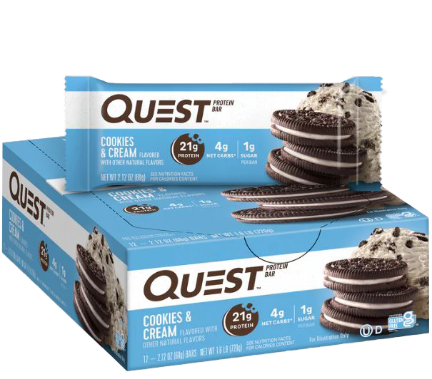 BARRA PROTEINA QUEST COOKIES CREAM 60g