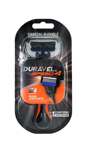 [DU-0022] MAQ. AFEITAR DURAVEL SPEED HOMBRE 4 HOJILLAS