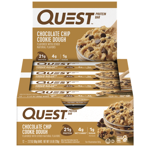 [QN-0012] BARRA PROTEINA QUEST CHOCOLATE CHIP COOKIES DOUGH 60 g